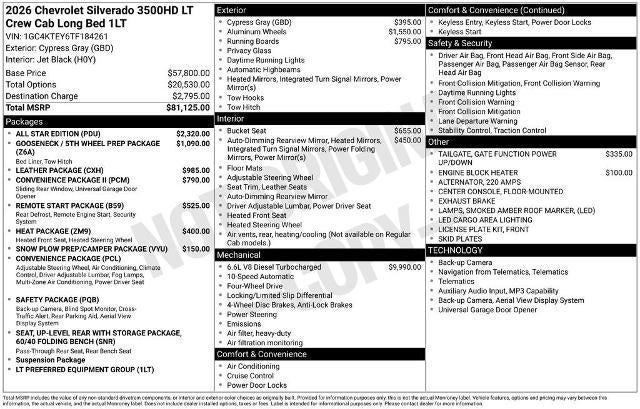2026 Chevrolet Silverado 3500 HD LT DRW