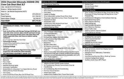 2026 Chevrolet Silverado 2500 HD ZR2