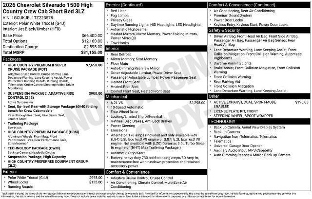 2026 Chevrolet Silverado 1500 High Country