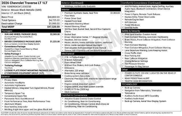 2026 Chevrolet Traverse LT