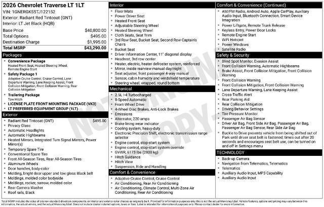 2026 Chevrolet Traverse LT