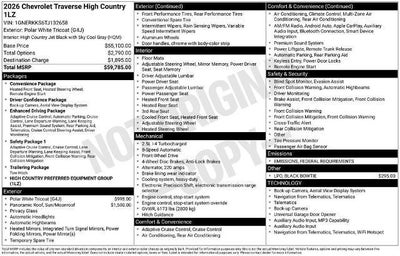 2026 Chevrolet Traverse High Country