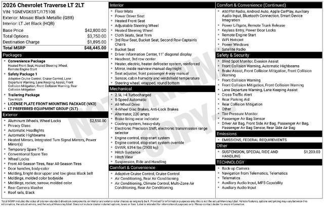 2026 Chevrolet Traverse LT