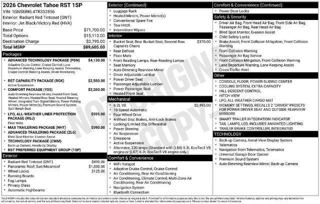 2026 Chevrolet Tahoe RST