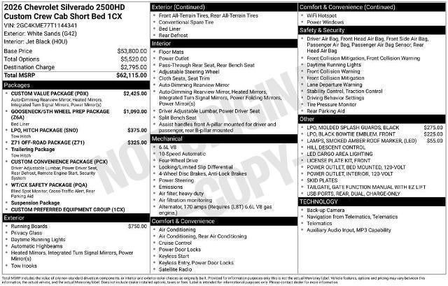 2026 Chevrolet Silverado 2500 HD Custom