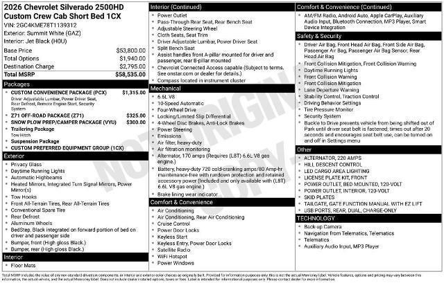2026 Chevrolet Silverado 2500 HD Custom