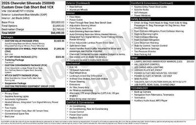 2026 Chevrolet Silverado 2500 HD Custom