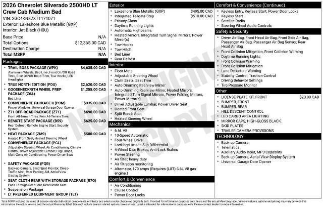 2026 Chevrolet Silverado 2500 HD LT