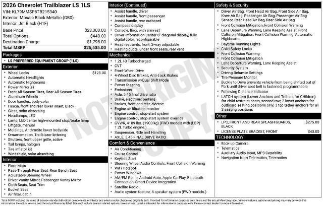 2026 Chevrolet Trailblazer LS