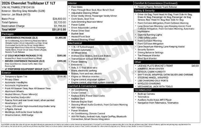 2026 Chevrolet Trailblazer LT