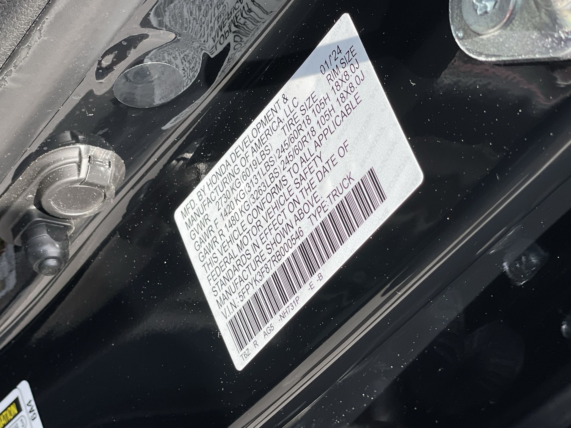 2024 Honda Ridgeline Black Edition