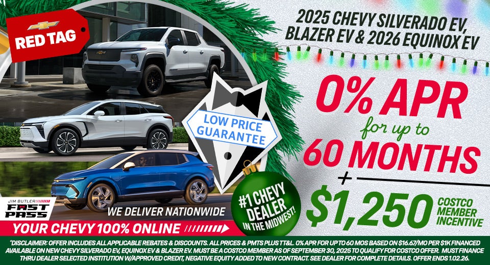 New 2025 Chevy Silverado EV, Blazer EV, & 2026 Equinox EV Special Offers