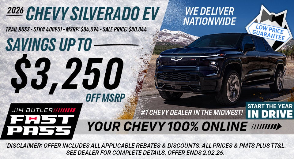 2026 Chevy Silverado EV - Savings Up To $3,250 Off MSRP