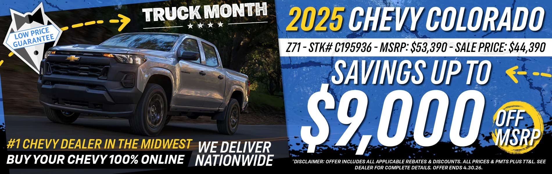 2025 Chevy Colorado - Savings Up To $9,000 Off MSRP