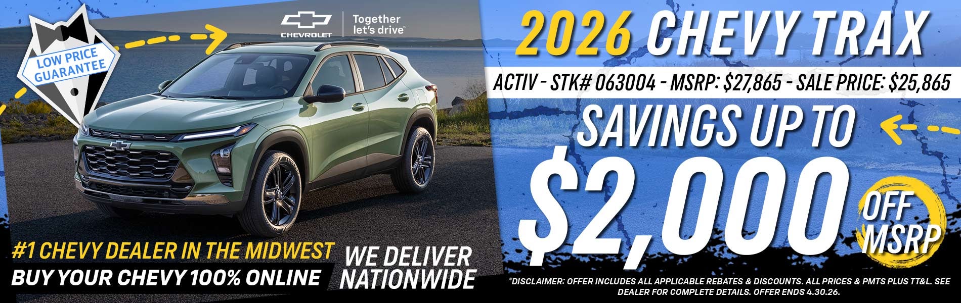 2026 Chevy Trax - Savings Up To $2,000 Off MSRP