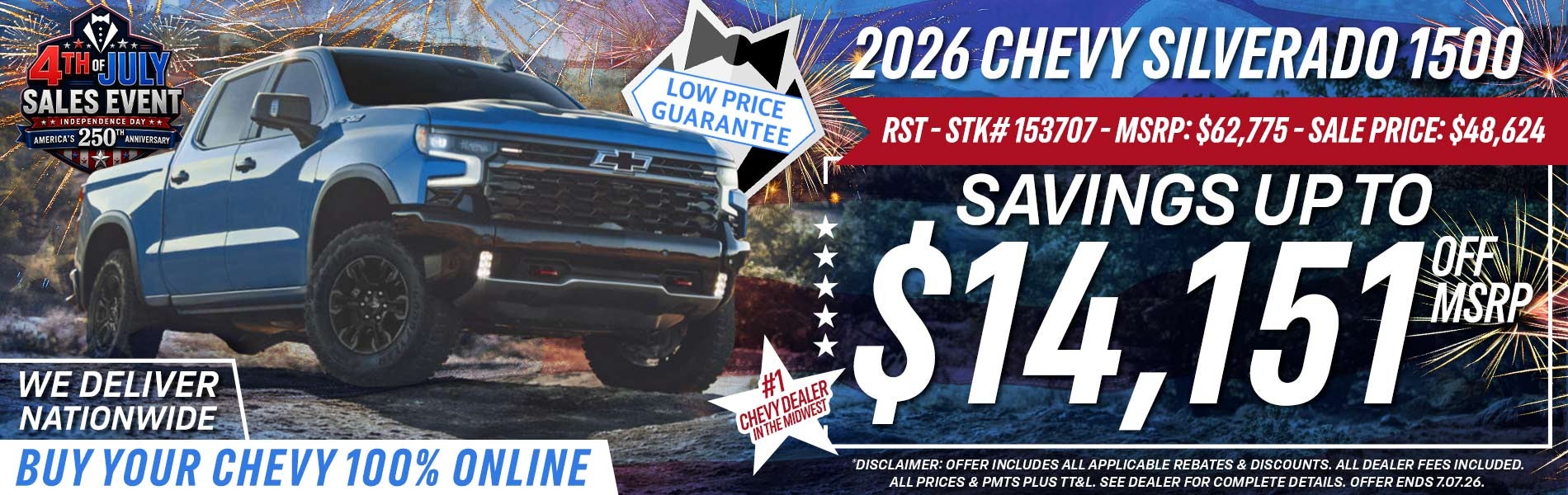 2026 Chevy Silverado 1500 - Savings Up To $14,151 Off MSRP