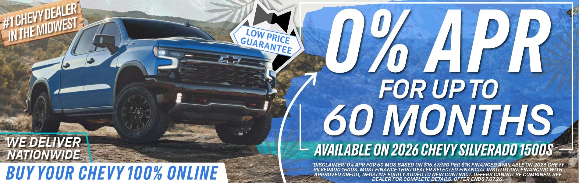 Get 0% APR For Up To 60 MOs On 2026 Chevy Silverado 1500s