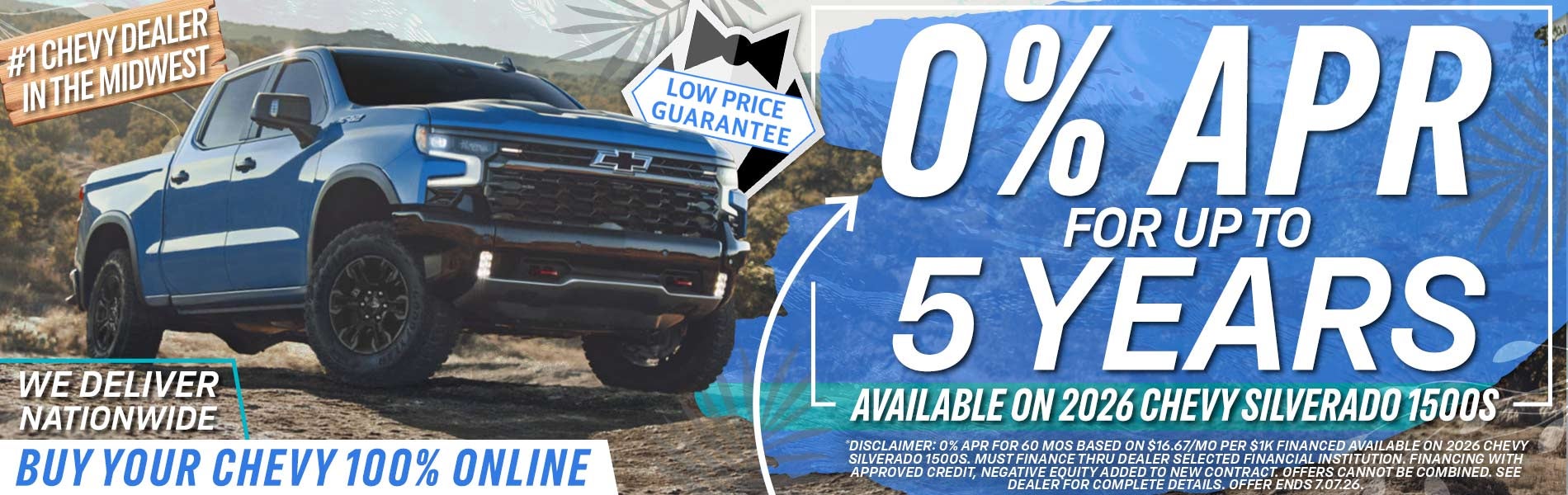 Get 0% APR For Up To 5 Years On 2026 Chevy Silverado 1500s