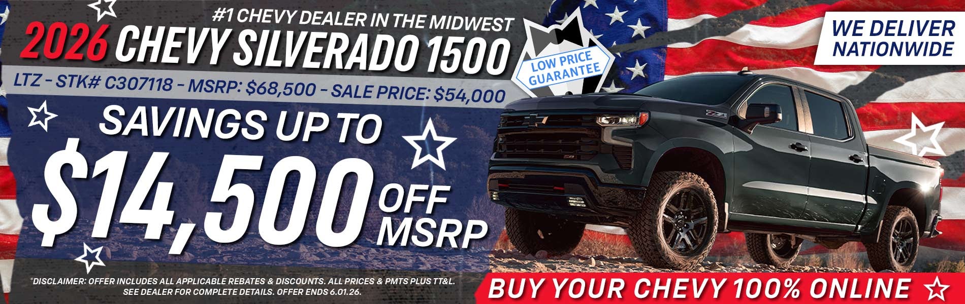2026 Chevy Silverado 1500 - Savings Up To $14,500 Off MSRP