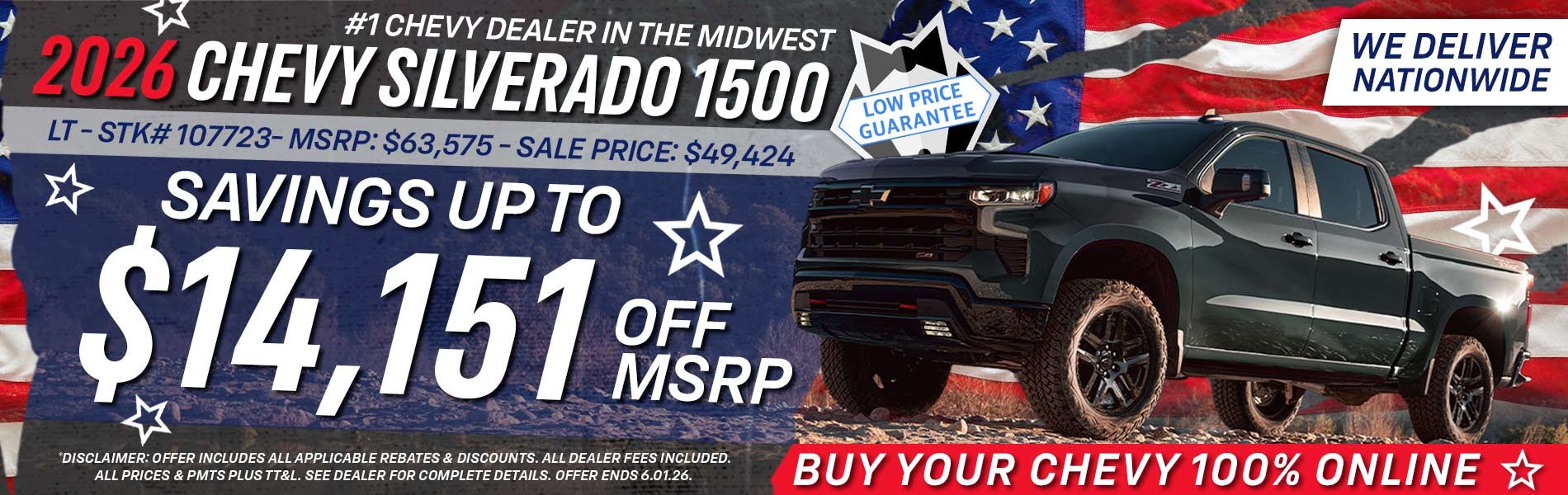 2026 Chevy Silverado 1500 - Savings Up To $14,151 Off MSRP
