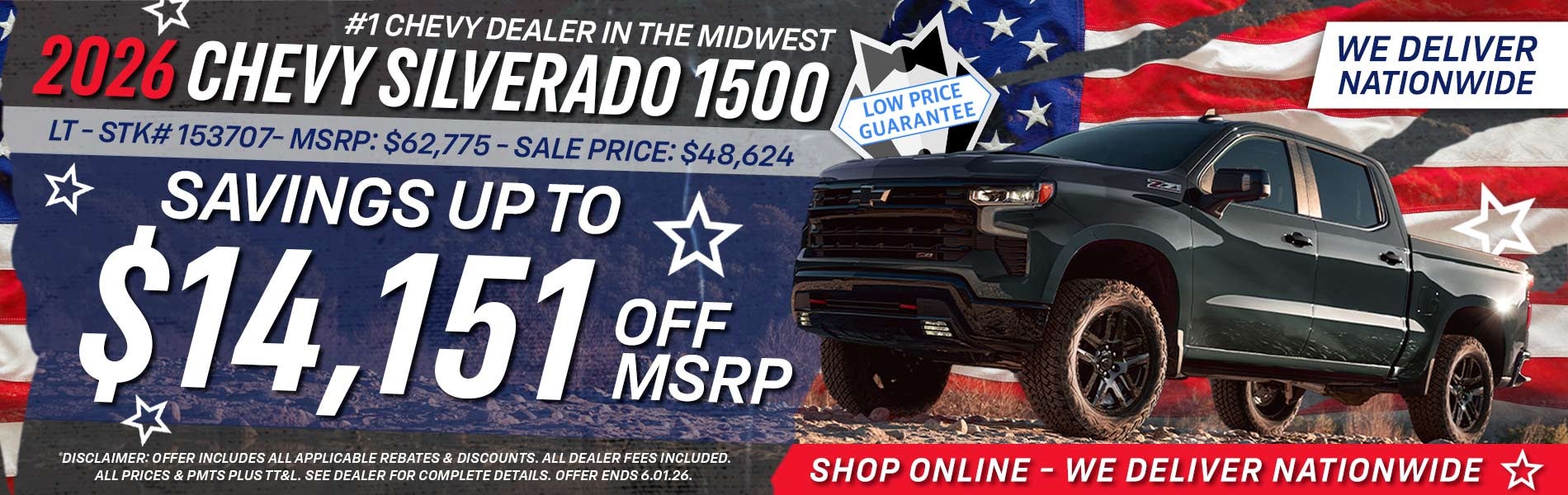 2026 Chevy Silverado 1500 - Savings Up To $14,151 Off MSRP
