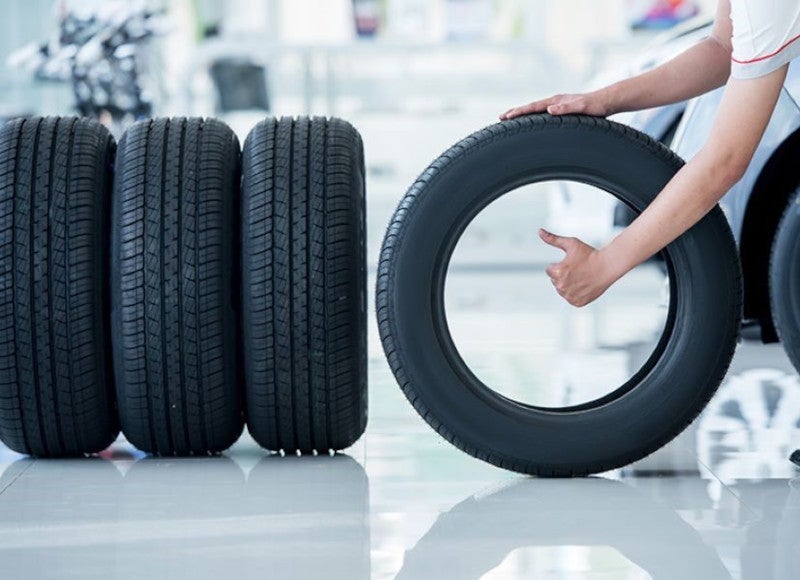 Set of 4 tires lined up